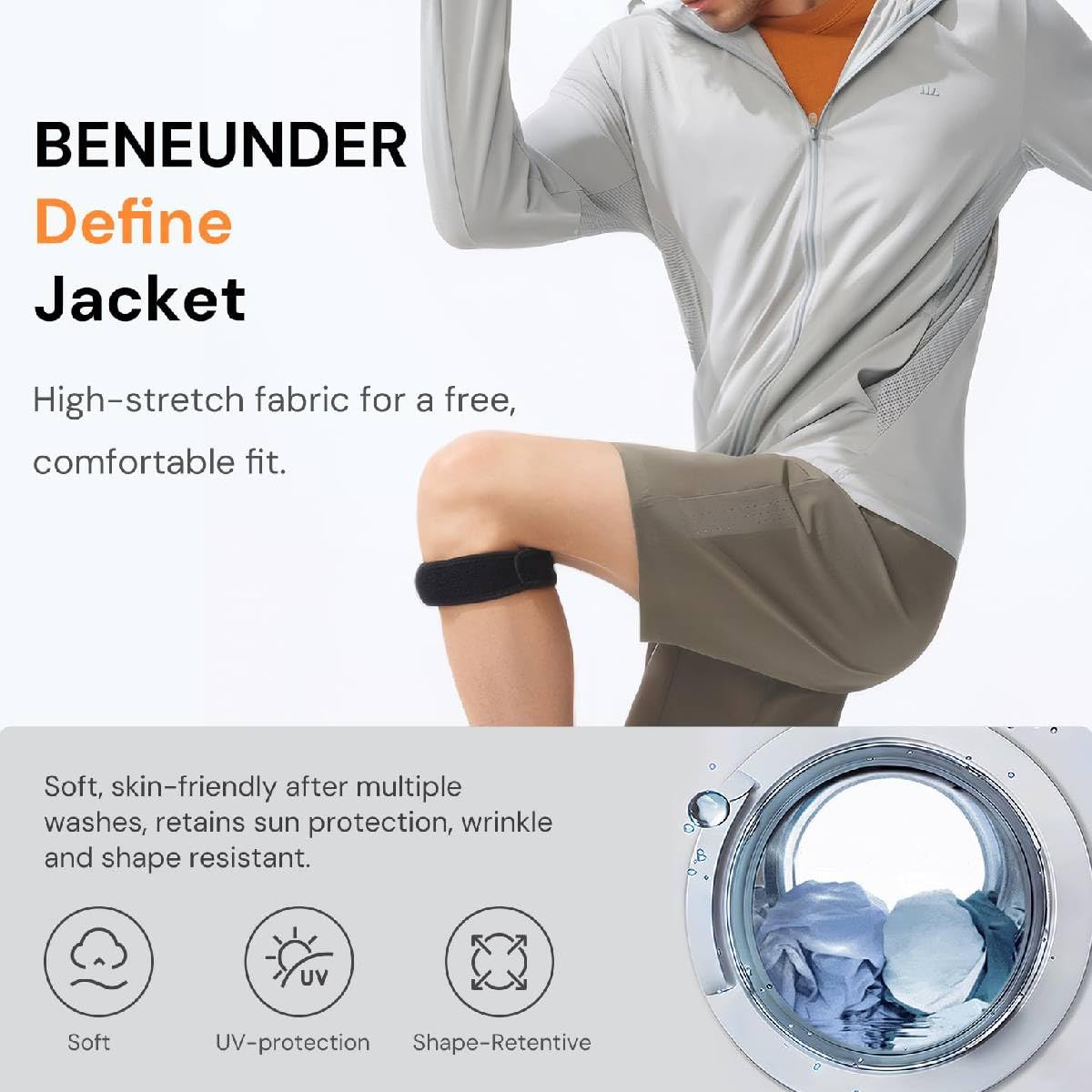 GUSTAVE Sun Protection Jacket for Men with UPF 50+ and Zip Hoodie | Ice Silk Lightweight Breathable Design