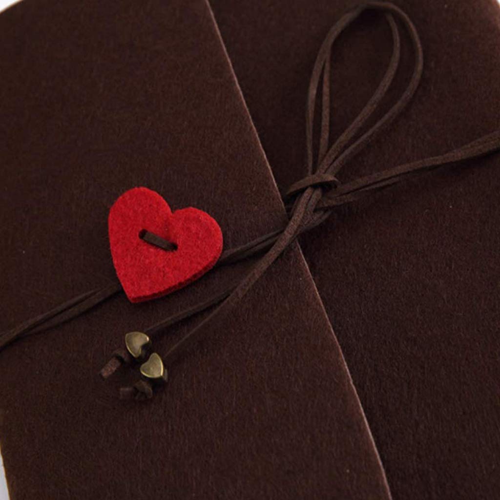 HASTHIP® Photo Book Felt Cover Album Scrapbook Handmade DIY Albums for Photos Collection with 30 Sheets Womens Day Gifts Coffee 7.5 x 6.9 Inch 3 PCS