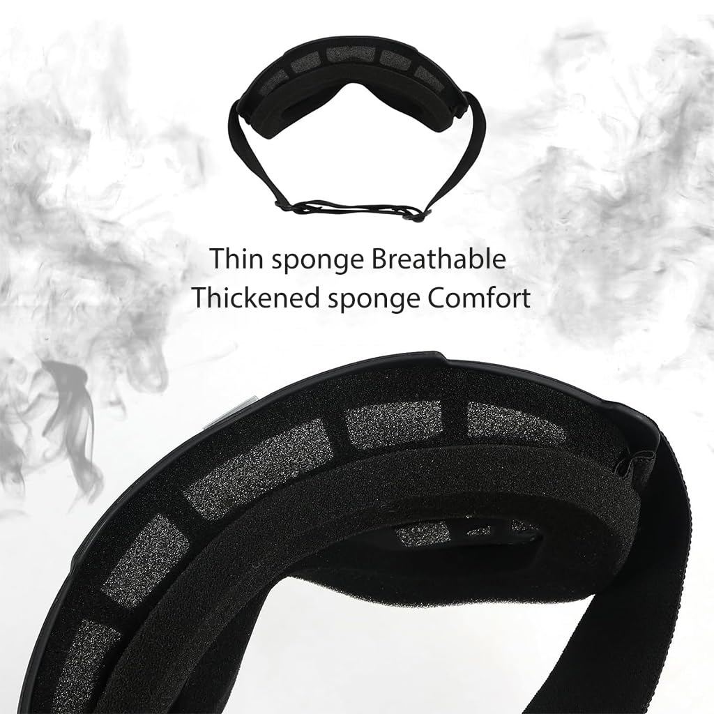 PROBEROS Protective Face Mask for Bikers with UV400 Goggles and Soft Foam Padding | Helmet Ready