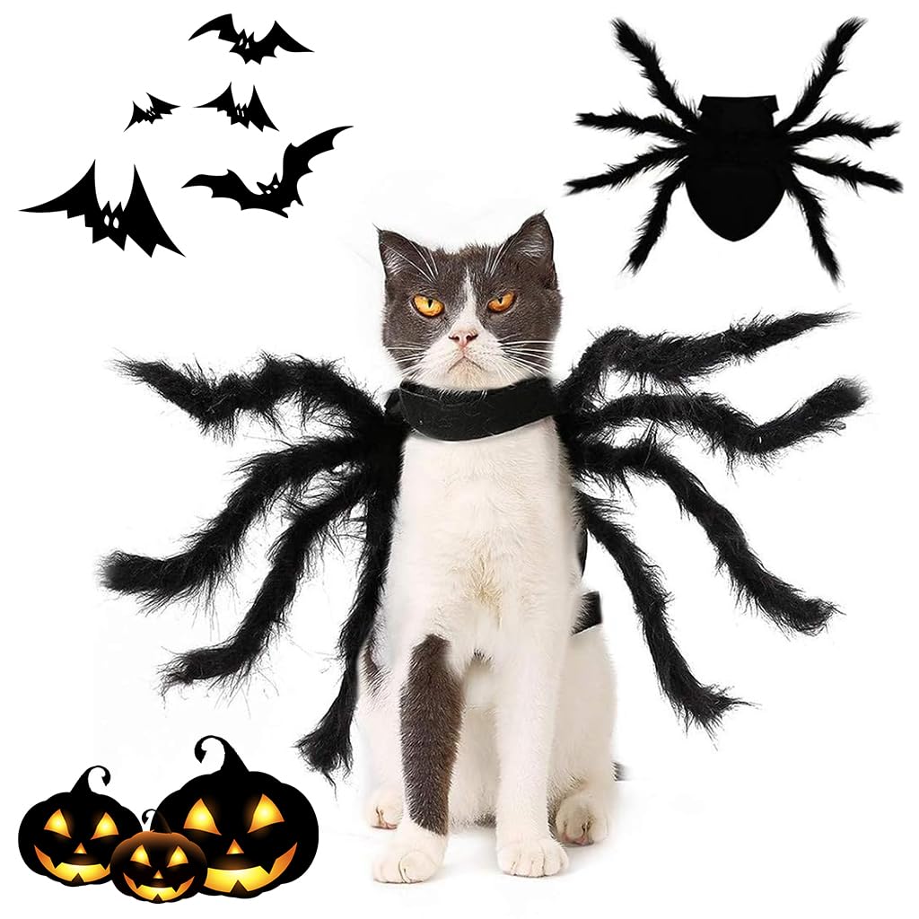 Qpets® Halloween Fun Dog Clothes, Small Dog Costume Spooky Spider Dog Clothes Cats Clothes Small Pet Fun Halloween Costume, S