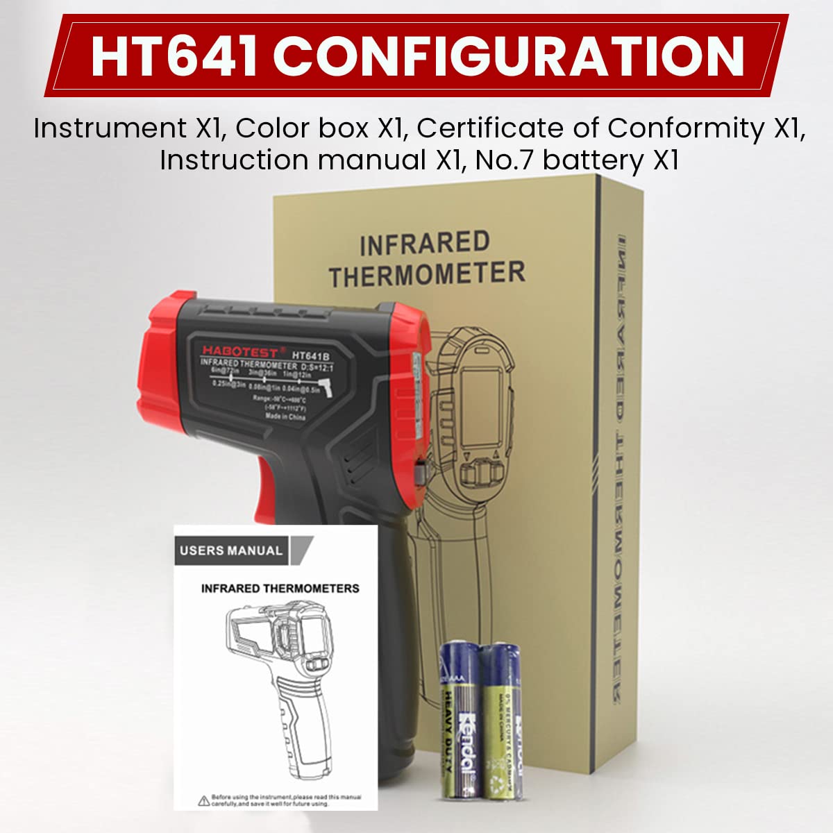 Serplex Infrared Thermometer for Cooking and Industrial Use with LCD Display | Measures -50°C to 400°C