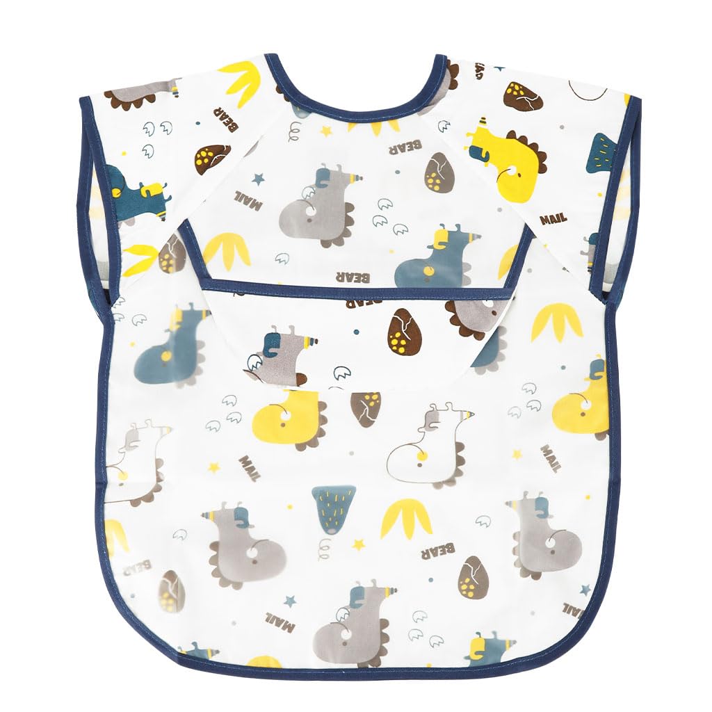 Zibuyu Baby Bib for Feeding with Food Catcher and Waterproof Fabric | Infants 6–24M