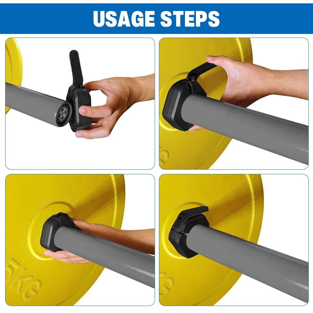 Proberos Barbell Collars for 2 Inch Barbells with Quick Release Lock and Nylon Build | Secure Pair for Home & Gym Workouts