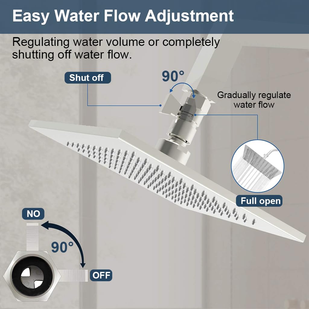 HASTHIP Water Flow Control Valve with 1/2 inch IPS fittings featuring ceramic inner valve | brass brushed nickel shut off for residential and commercial use