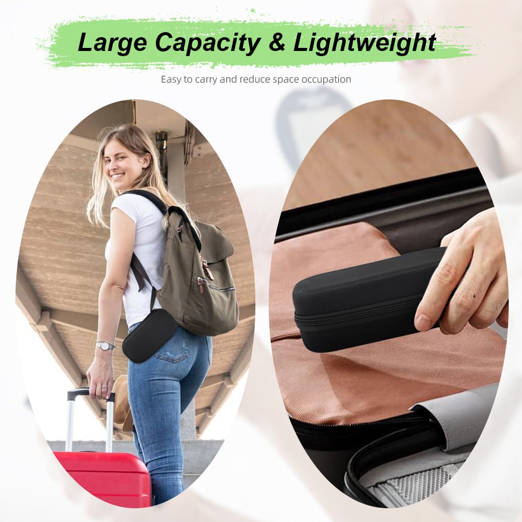 ZIBUYU Insulin Cooler Travel Case with 3 Ice Packs and Temperature Display Black | 8.67×4.33×2.03 in Portable Diabetic Supply Organizer