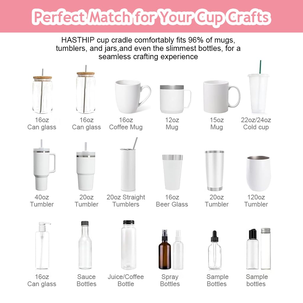 HASTHIP Silicone Water Bottle Cradle for DIY Vinyl Decal Application featuring Non Slip Base