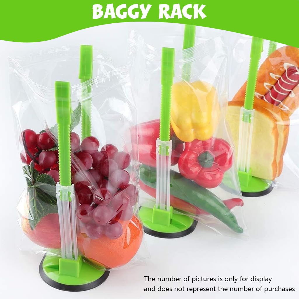 HASTHIP Bag Holder for Freezer Storage Bags with Adjustable Rack and Non Slip Base | Hands Free Food Pouring and Meal Prep