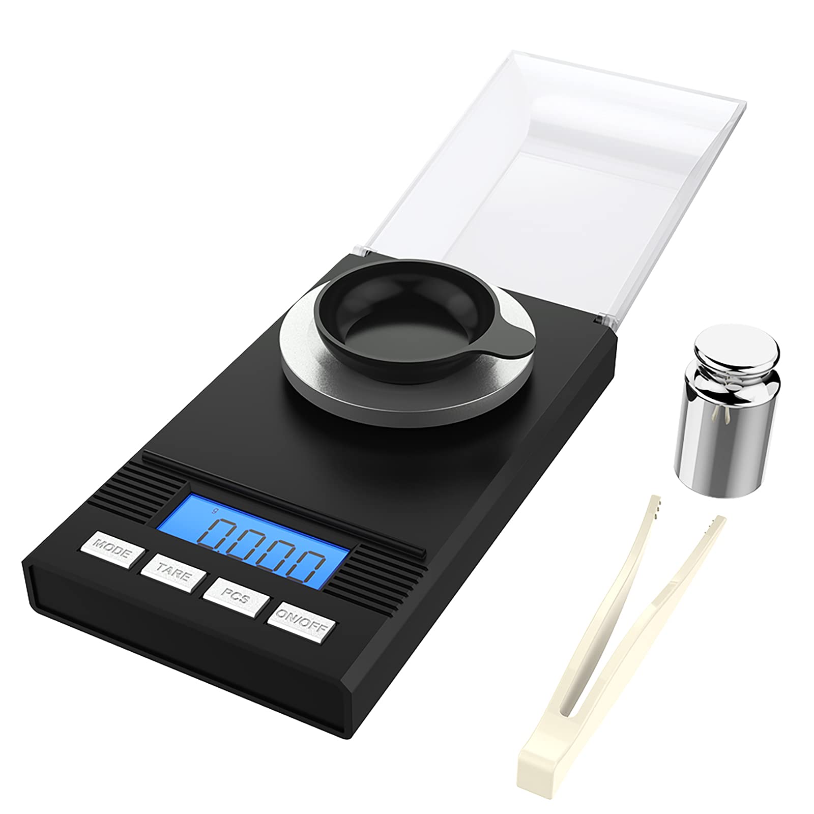 HASTHIP® Digital Kitchen Weighing Scale for Home 50g/0.001g Food Weighing Scale for Diet Lcd Digital Pocket Scale with Tray, Calibration Weight & Tweezer Portable Electronic Kitchen Scale for Jewellery Food