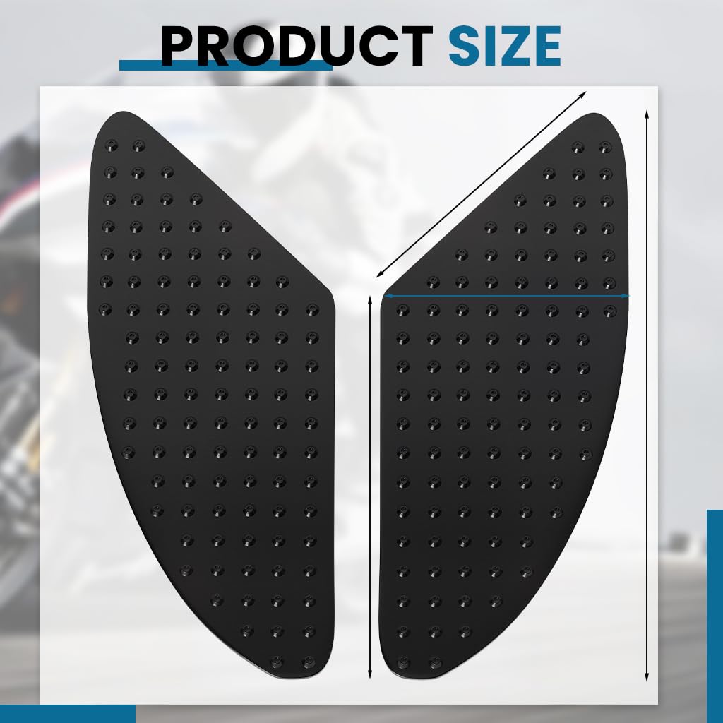 STHIRA Motorcycle Gas Tank Pads 2pcs for Better Knee Grip featuring Anti Slip Dotted Rubber | Universal Fit for 1000RR Z1000 FZ1 R6