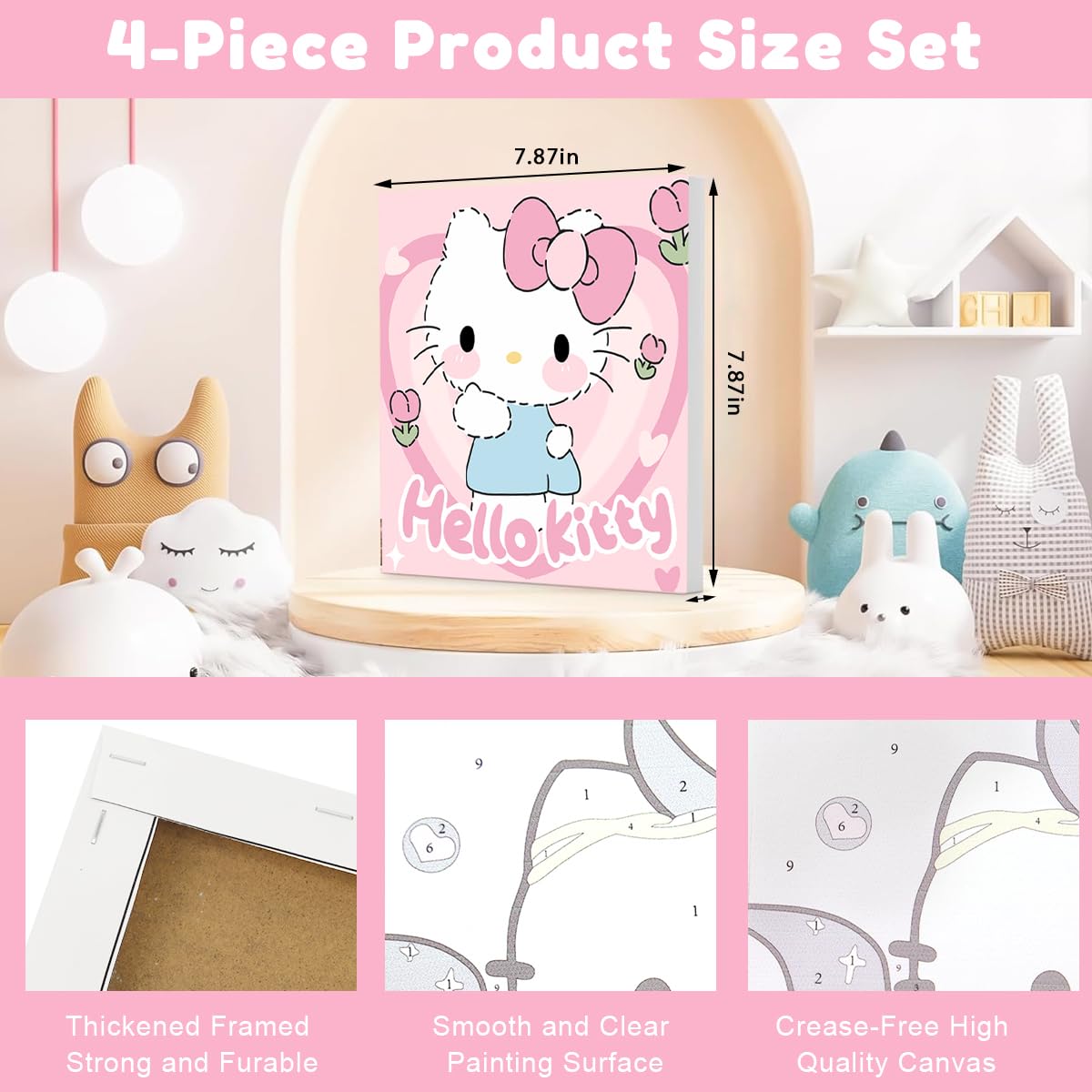 HASTHIP Paint by Numbers Kit for Wall Art with 7.8x7.8 in Canvases and Frame | DIY Gift