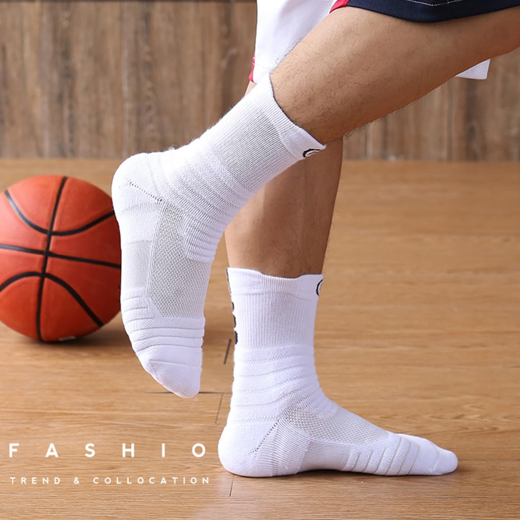 Proberos Sport Socks for Men with Anti Slip Sole and Calf Compression Support | 3 Pairs