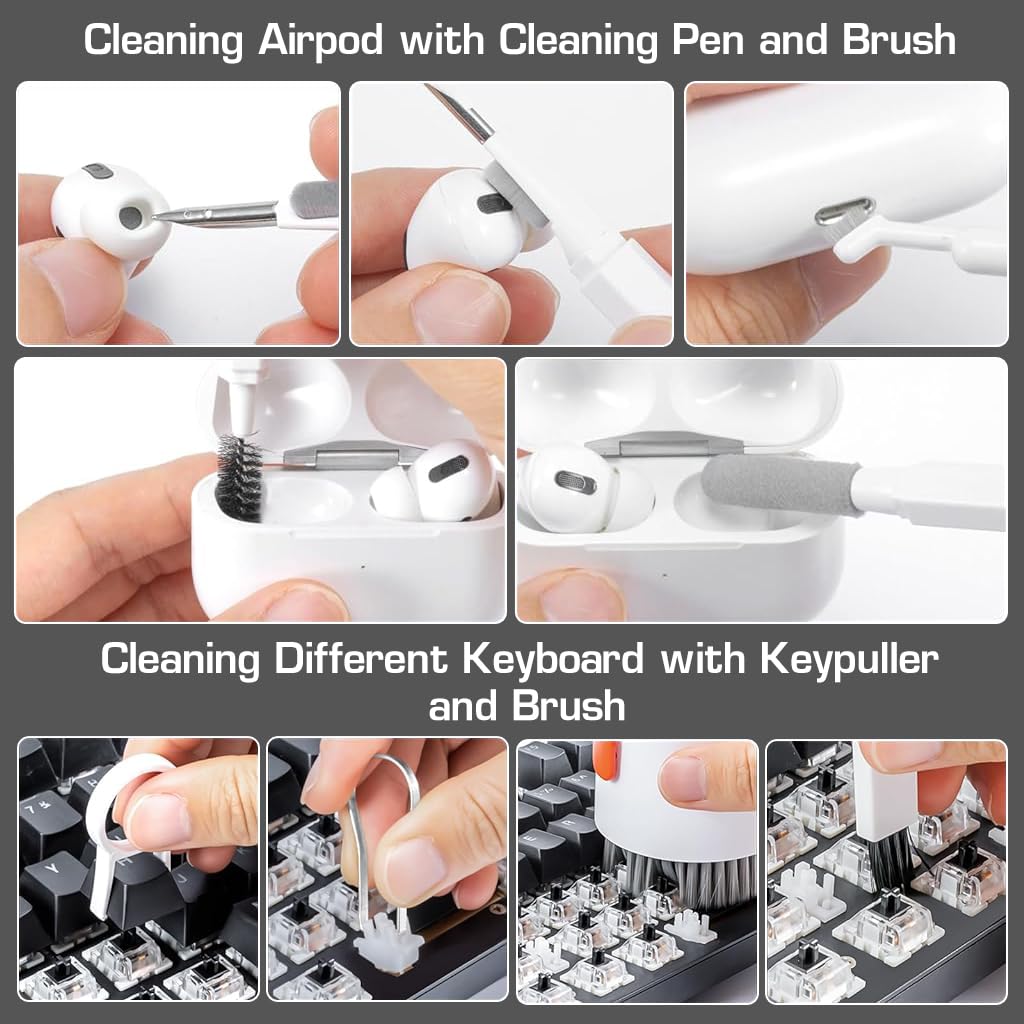 ZORBES Electronics Cleaner Kit Tool 20pcs Electronics Cleaning Kit Tool with Duster, Multi Brushes, Sprayer, Multi-functional Electronic Cleaning Tool Set for Laptop, Phone, Tablet, Earbuds, Keyboard