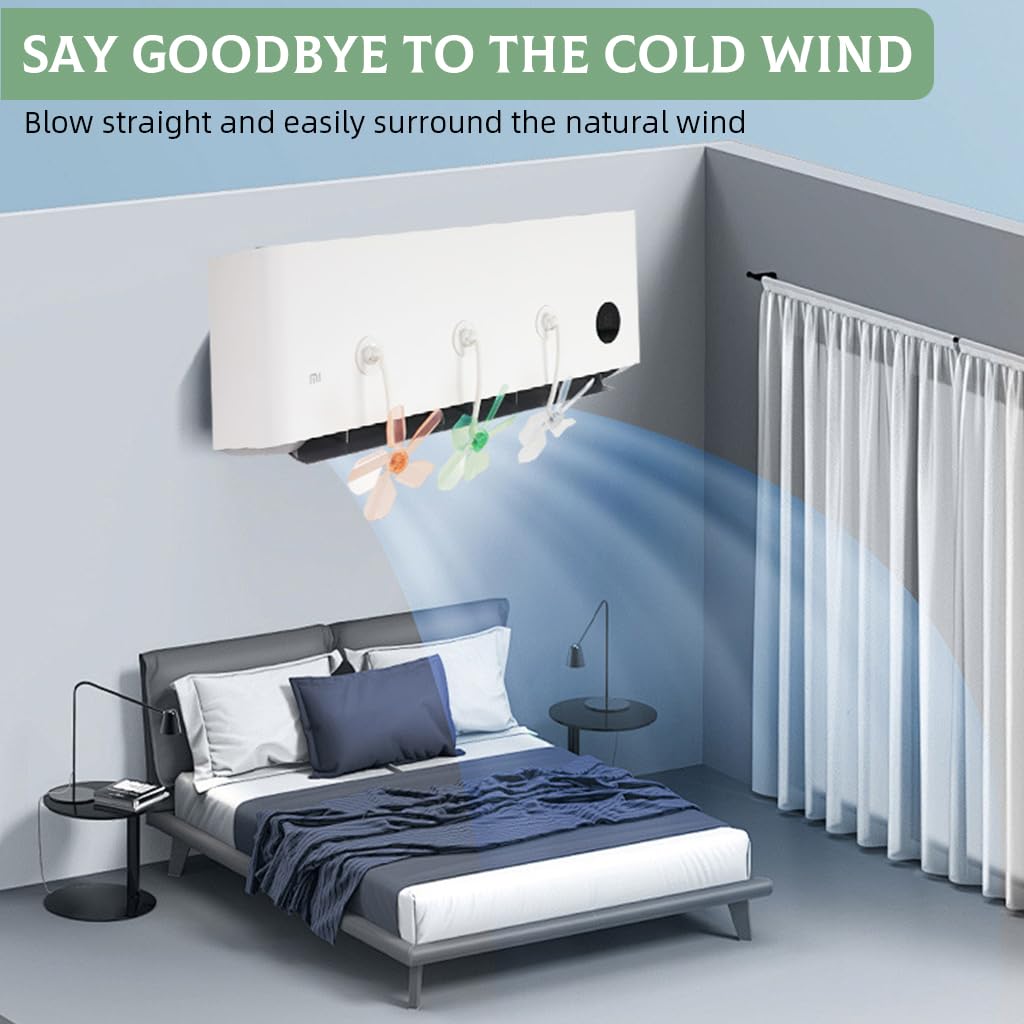 HASTHIP Air Conditioner Deflector for Room and Office featuring 3 Pcs Self Adhesive Design | Flexible Angle Adjustment Plastic Wind Shield