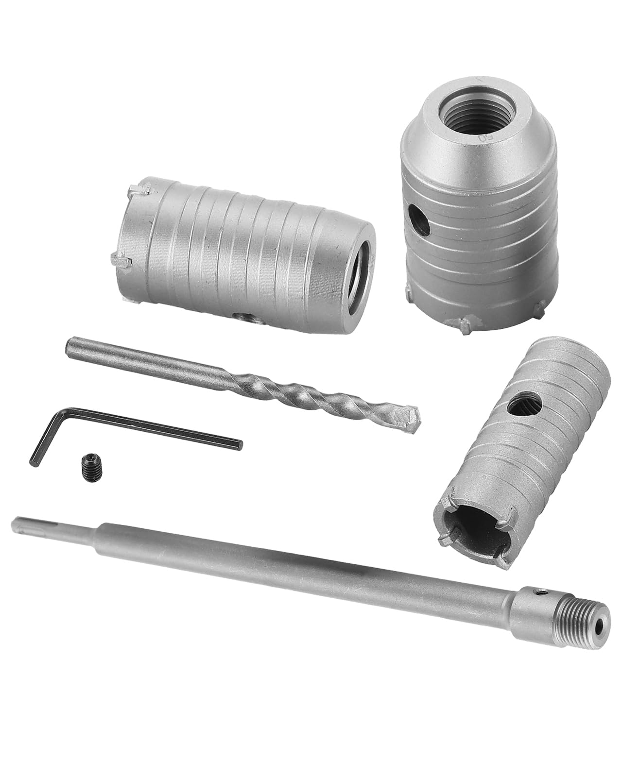 Serplex® Concrete Hole Saw Kit Drill Hole Cutter Set with 30 40 50mm Saw Drill Bit Sets for SDS Plus Shank Wall Cutter Cement for Concrete Brick Cement Stone Wall Drilling