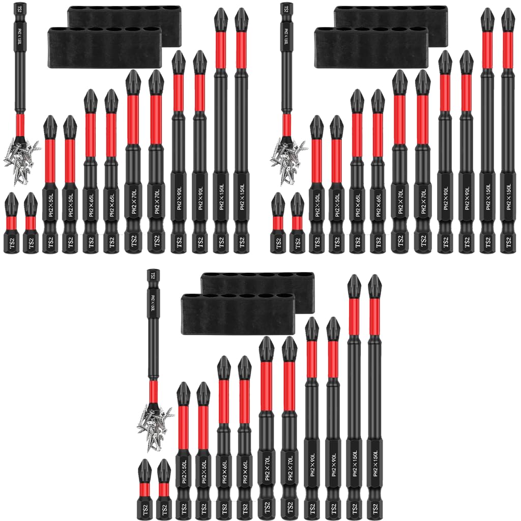 Serplex Screwdriver Bit Set for Impact Driver featuring Hex Shank S2 Alloy Steel 12 pcs