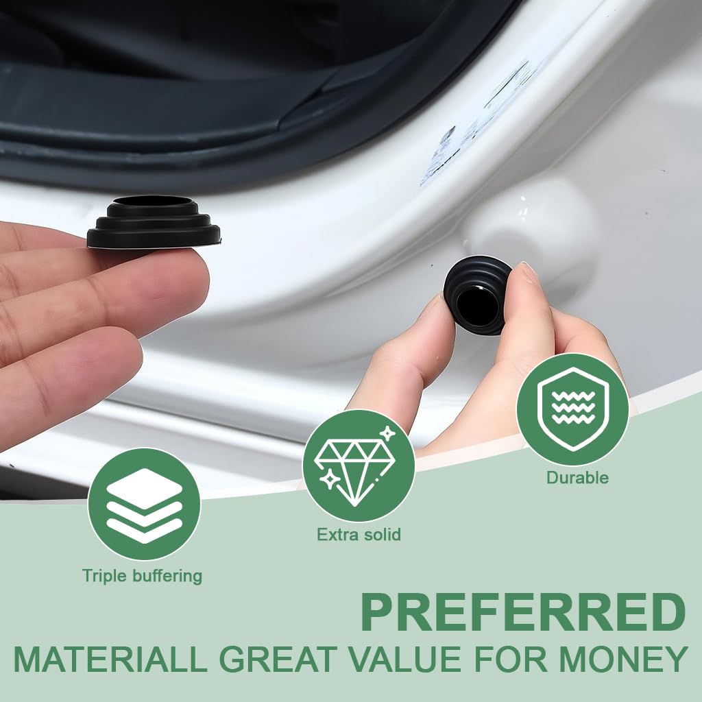 STHIRA Car Door Shock Absorber for Noise Reduction and Anti Collision | 18 Pack 1.1 x 0.4 in Thickened Silicone Self Adhesive Pads