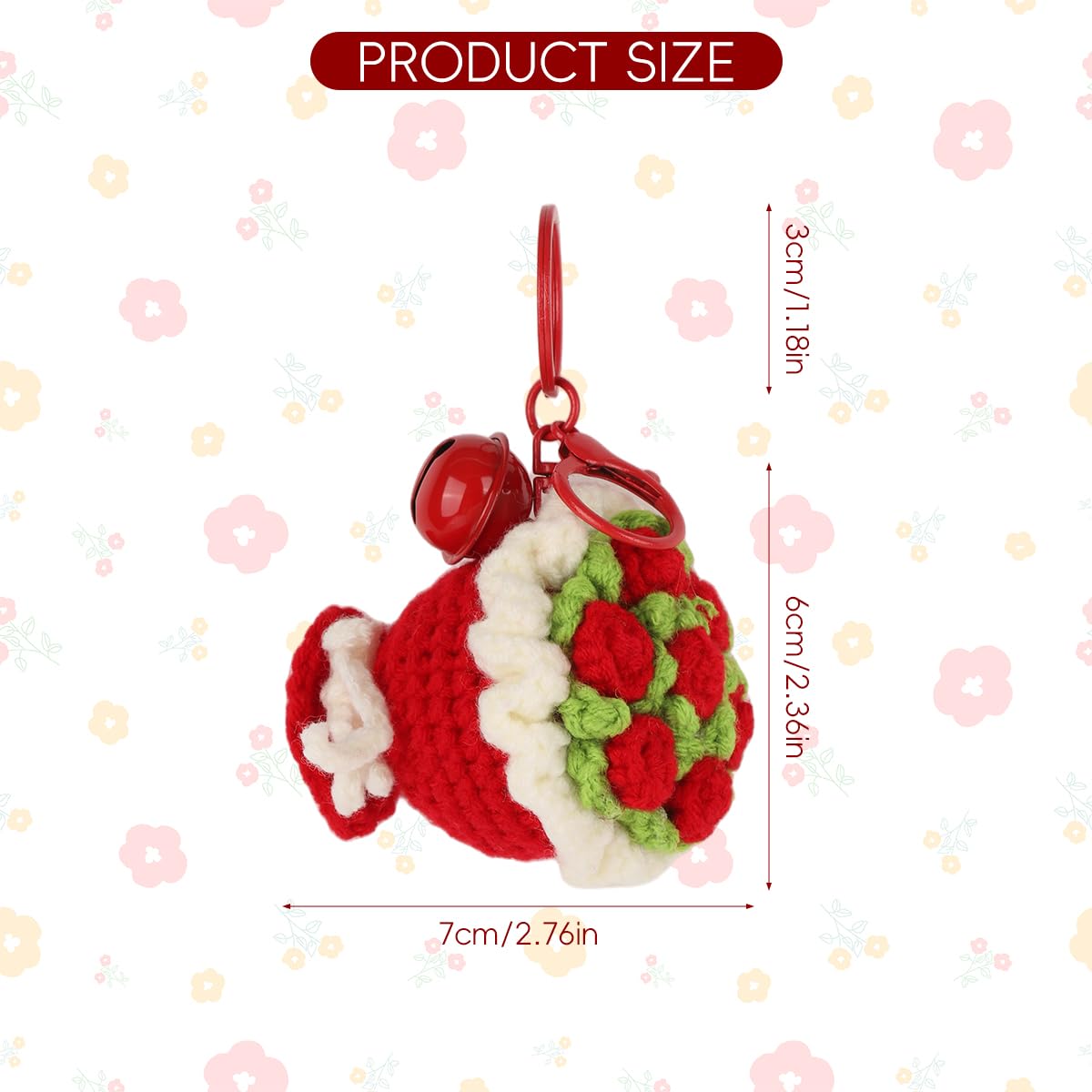 PATPAT Crochet Keychain featuring Handmade Crochet Flowers for Daily Use and Gift Ideas