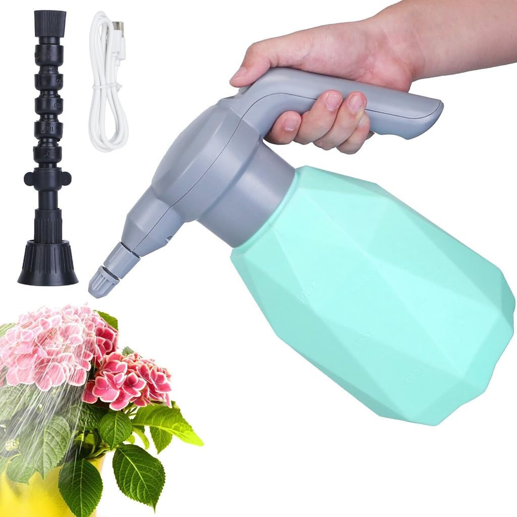 HASTHIP® 2L Electric Watering Can for Plants with Gimbaled Nozzle, Automatic Plant Garden Water Can with USB Cable, Gardening Watering Pump Sprayer for Plants, Flowers