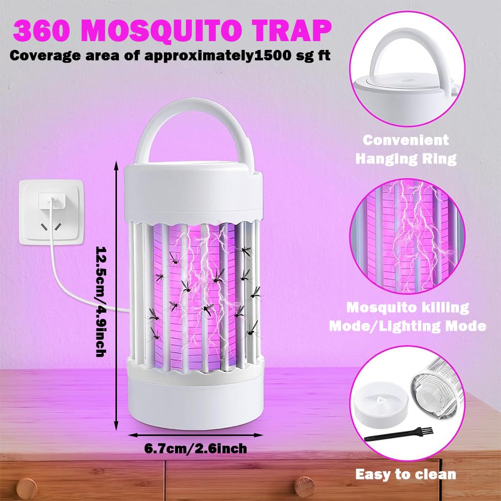 HASTHIP Electric Mosquito Killer Lamp for Indoor and Outdoor Use with Folding Handle | USB Powered and Chemical Free