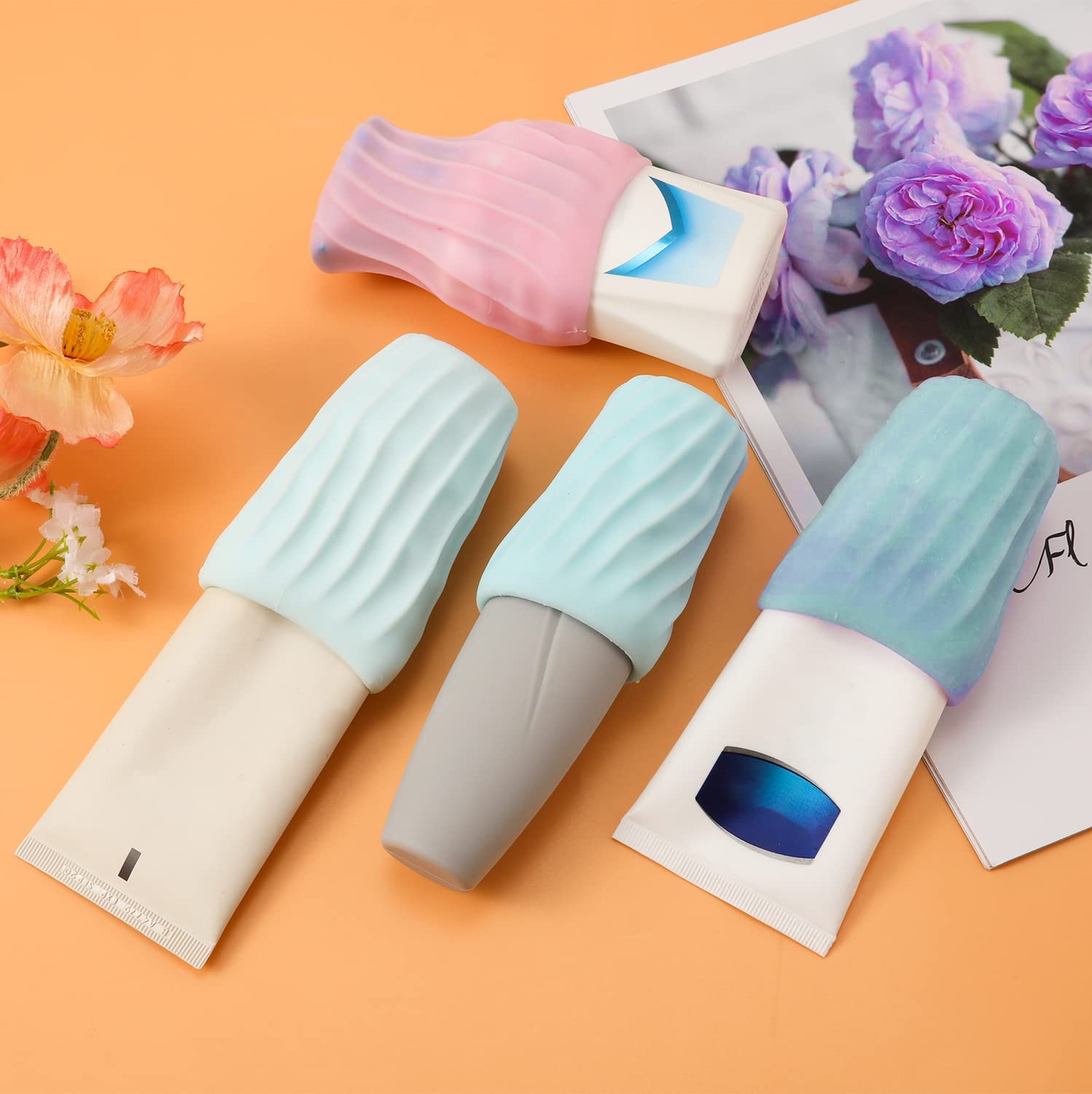MAYCREATE Elastic Leak Proof Sleeves for Travel Bottles with Anti Open Design | 2pcs TPE Reusable Covers