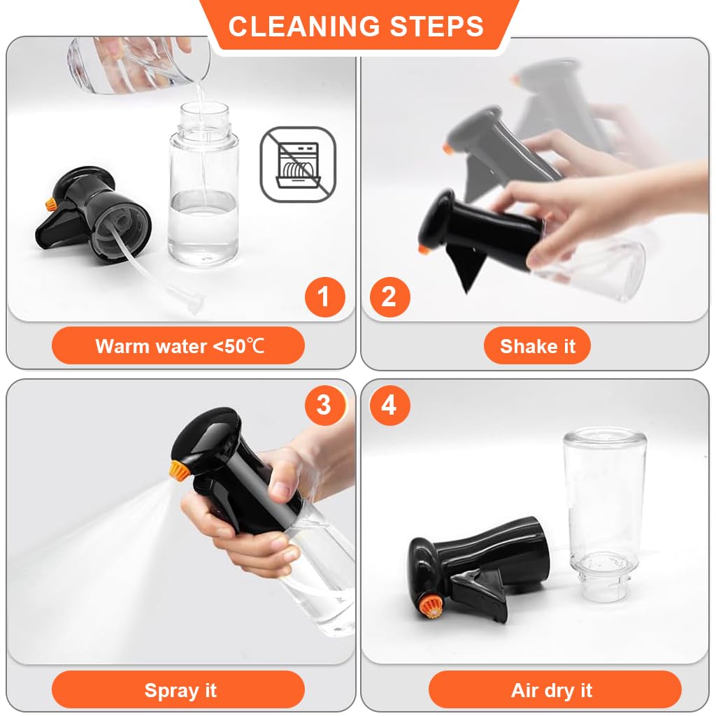 Supvox Oil Dispenser Bottle for Cooking with 2 Spray Modes 220ml Glass Design | Black