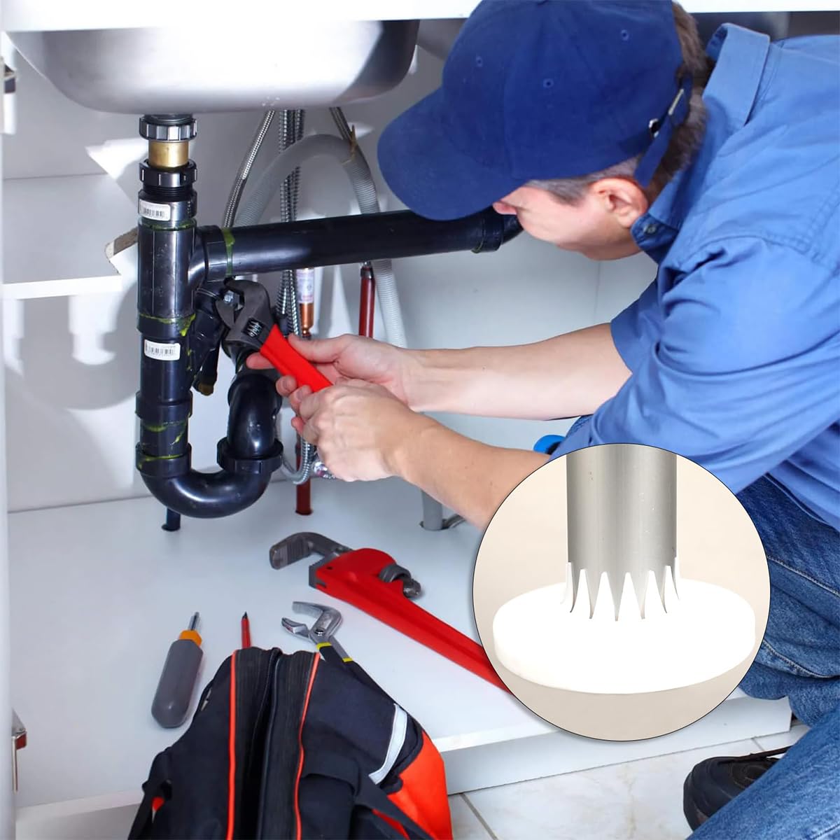 HASTHIP Pipe Cover Decoration for Plumbing and Radiator Pipes 14–45mm with Snap On Design | White PP Plastic Finish