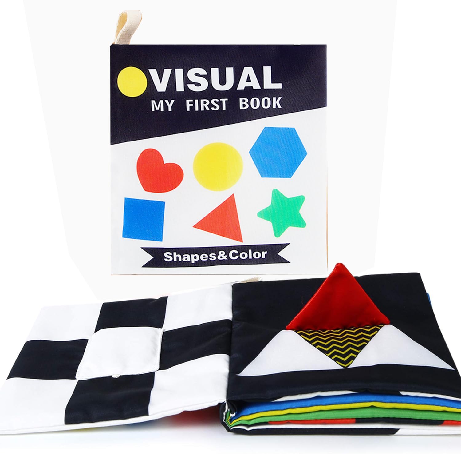 SNOWIE SOFT® High Contrast Black and White Cloth Book, Touch and Feel Crinkle Sensory Toys, Visually Stimulating Interactive Montessori