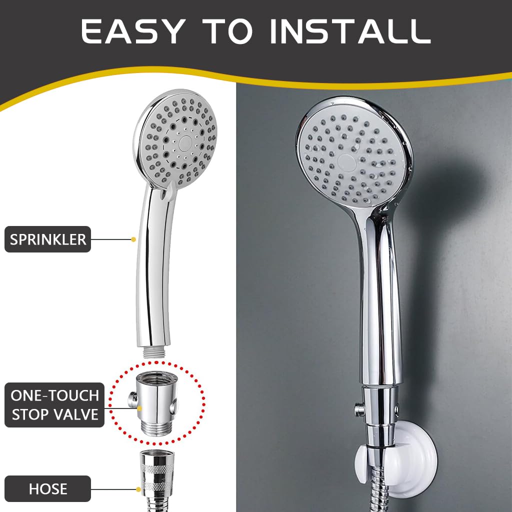 Supvox Shower Shut Off Valve for G1/2 inch Fixtures featuring Button Flow Control | Universal Fit