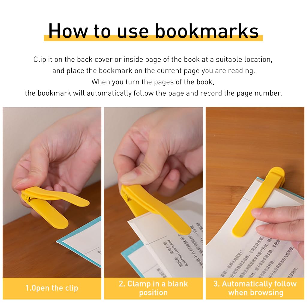 Climberty Silicone Bookmarks 3 Pack with Secure Clip On Design for Readers & Students | Slim Flexible Page Markers for Women and Book Lovers