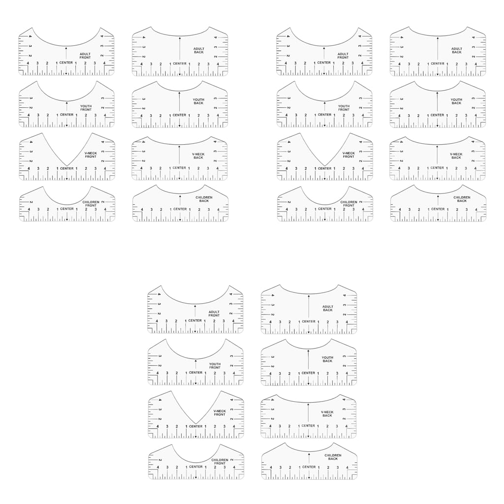 HASTHIP Tshirt Ruler Guide for Vinyl Alignment featuring Clear PVC Design | 24PCS Set for All T Shirt Sizes