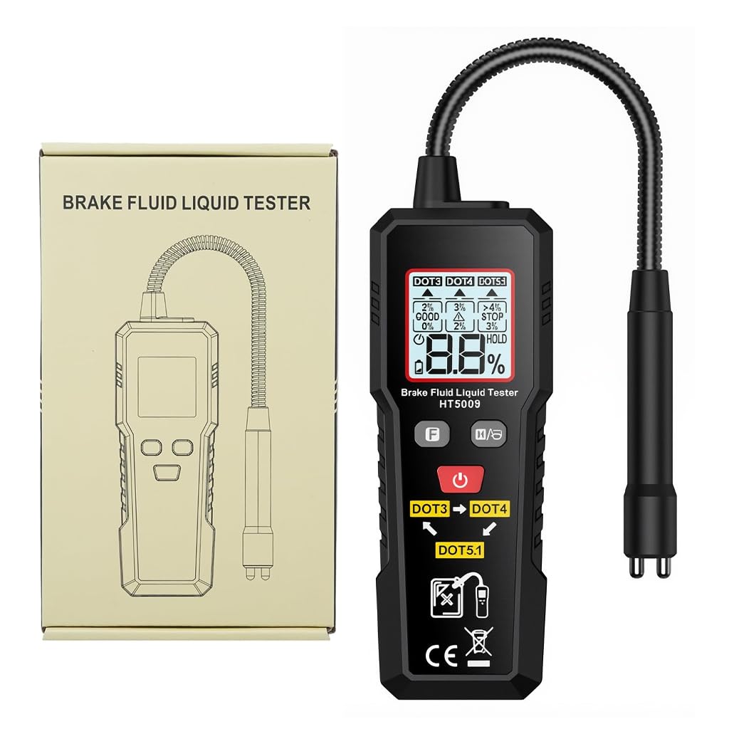 STHIRA Digital Brake Fluid Tester for DOT3 DOT4 DOT5.1 with Flexible Probe & LCD Display