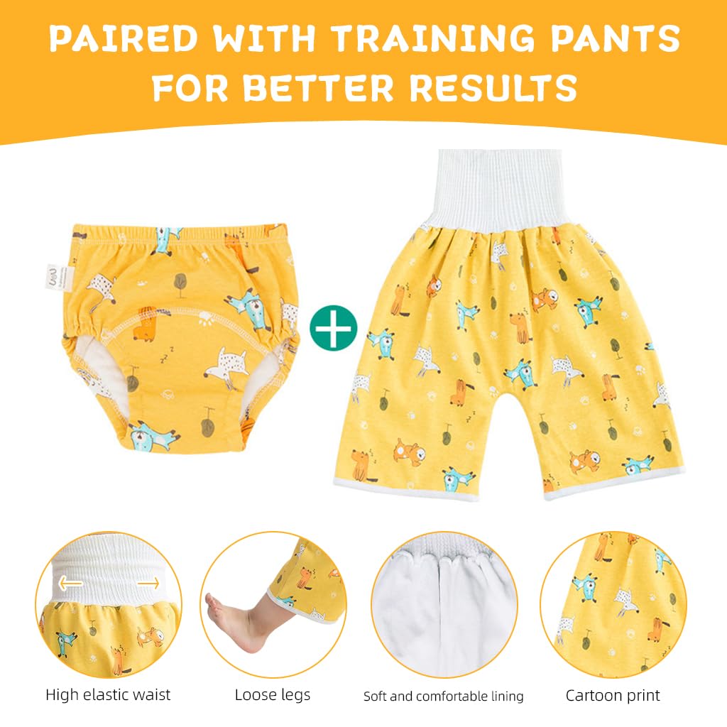 SNOWIE SOFT® Kid Diaper Pant Waterproof Training Pant High Waist Anti-leak Toddler Diaper Pant Summer Loose Breathable Cotton Kids Diaper Pant  for Kids 3-9 Years Old