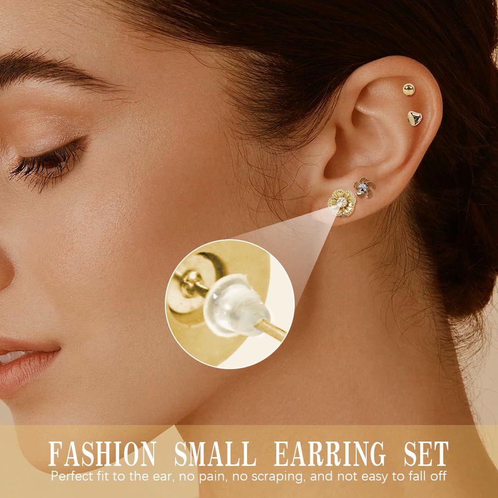 SANNIDHI Earrings Set for Women with 20 Pairs Crystal and Pearl Studs | Hypoallergenic Gift Combo