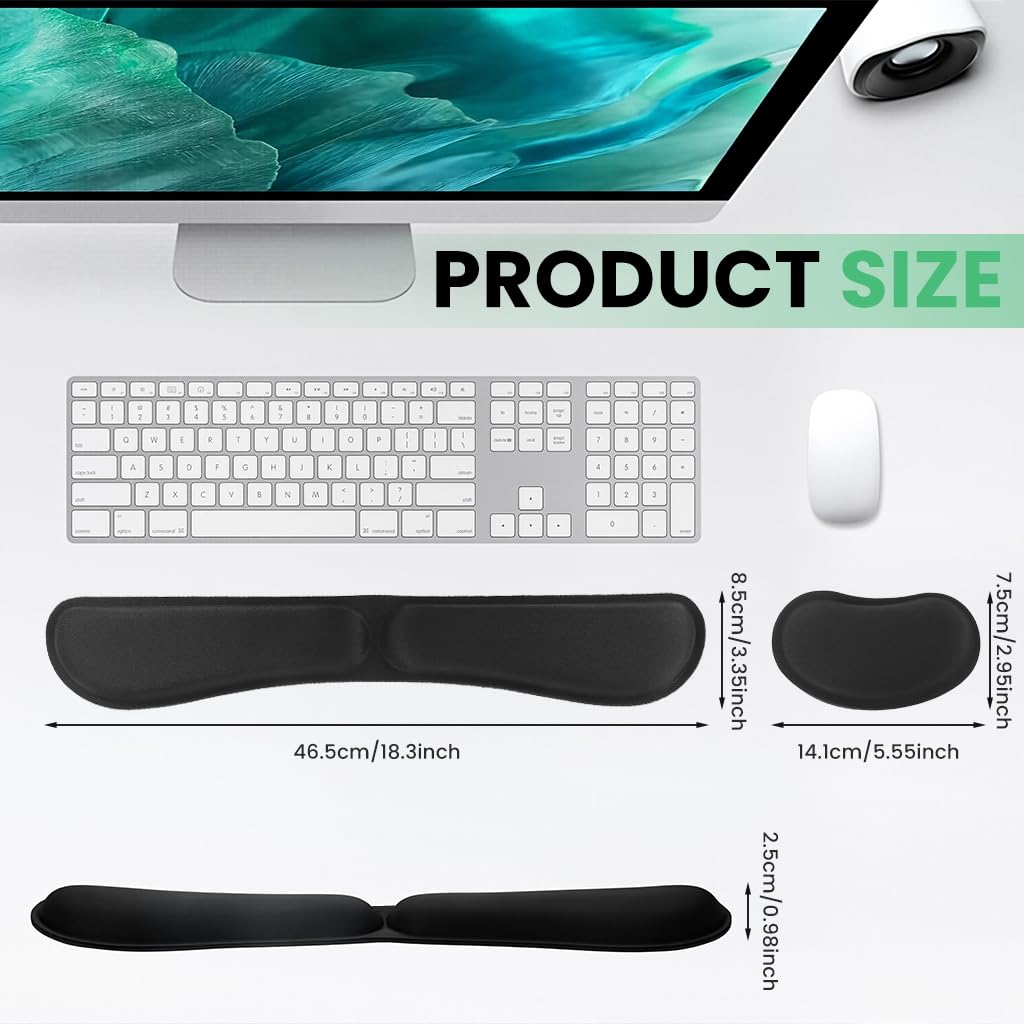 ZORBES Arm Support Pad for Typing with Folding Memory Foam and Non Slip Base | 2Pcs Wrist Rest Set
