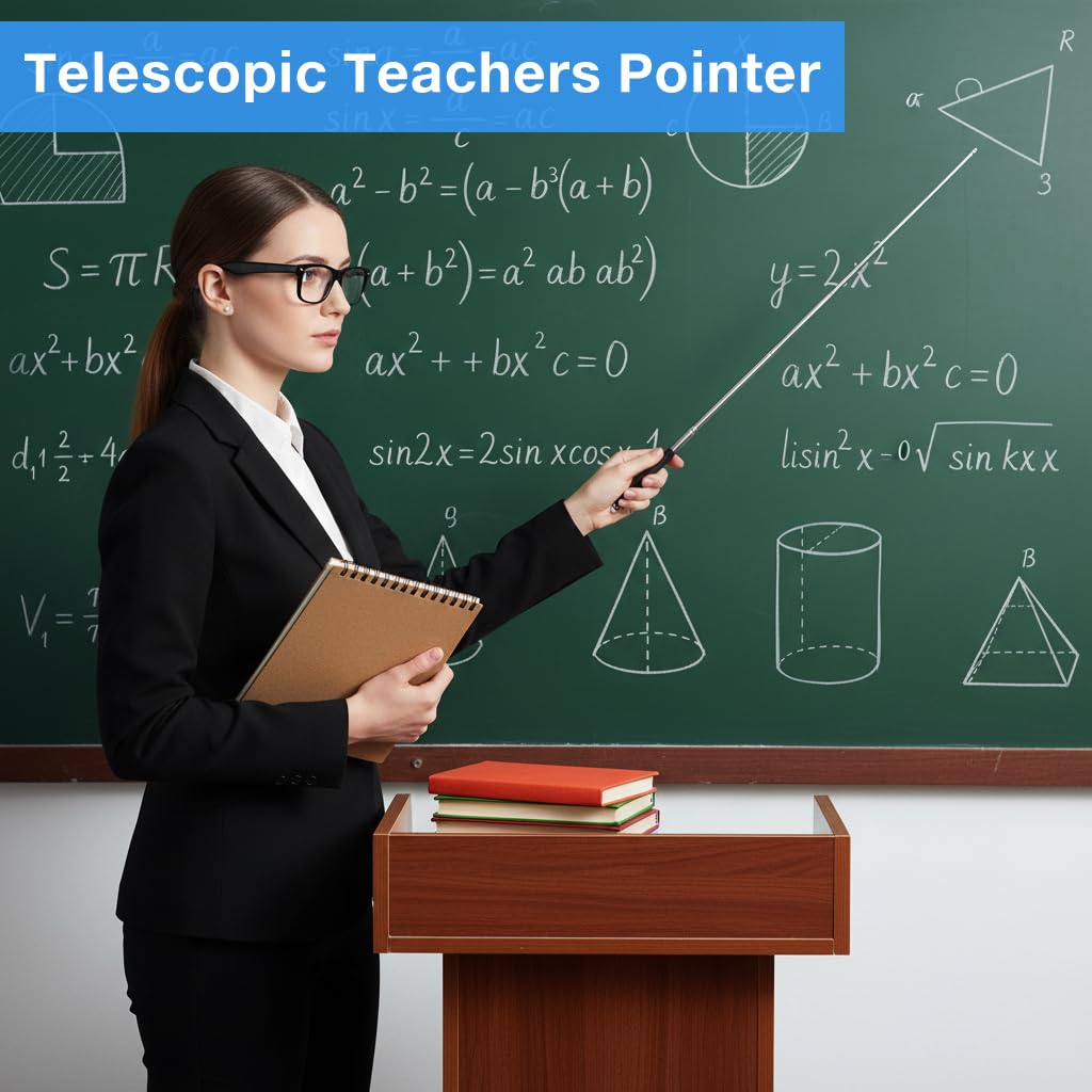ZIBUYU Telescopic Teacher Pointer Stick for Presentations up to 1 m with Ergonomic Lanyard | Portable Tool for Educators