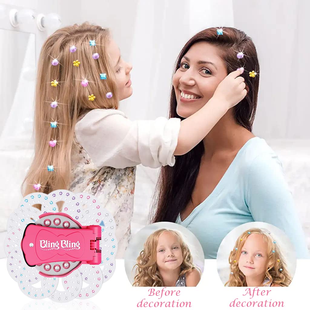 MAYCREATE Hair Gem Stapler with 360 pcs Rhinestone Kit for Quick Bling Styling | Girls & Women