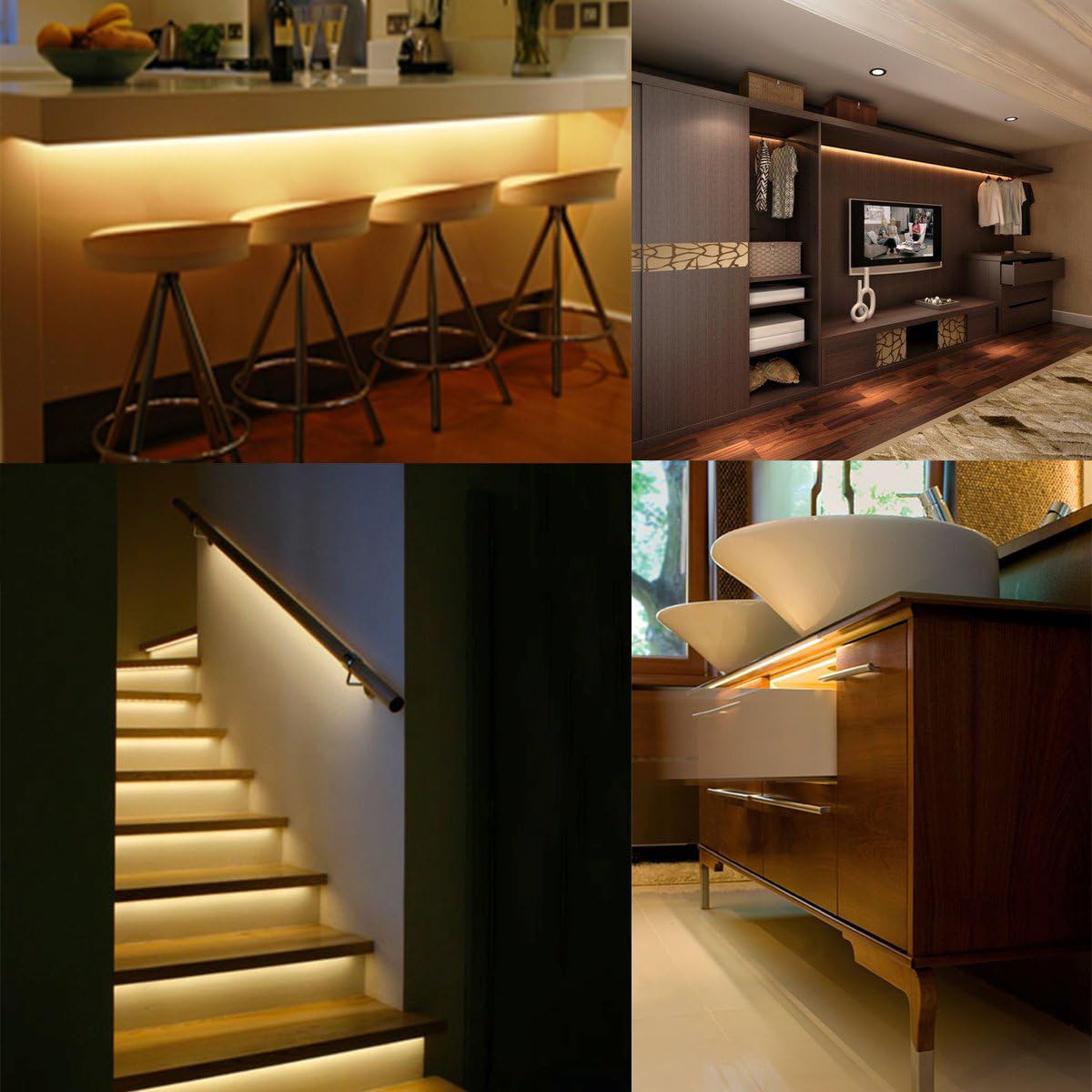 Serplex LED Light Strip Wall Channels for Under Cabinet Lighting with Diffused Cover and Aluminum Design 3.3ft