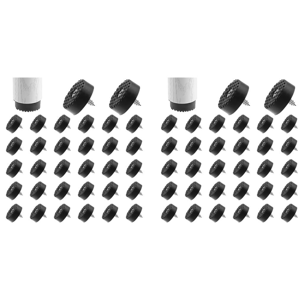 Serplex Table Feet Pads for Furniture Floor Protection with Screw-in Design and 32PCS 3cm PVC | Anti-Slip Risers for Chairs Desks and Stools