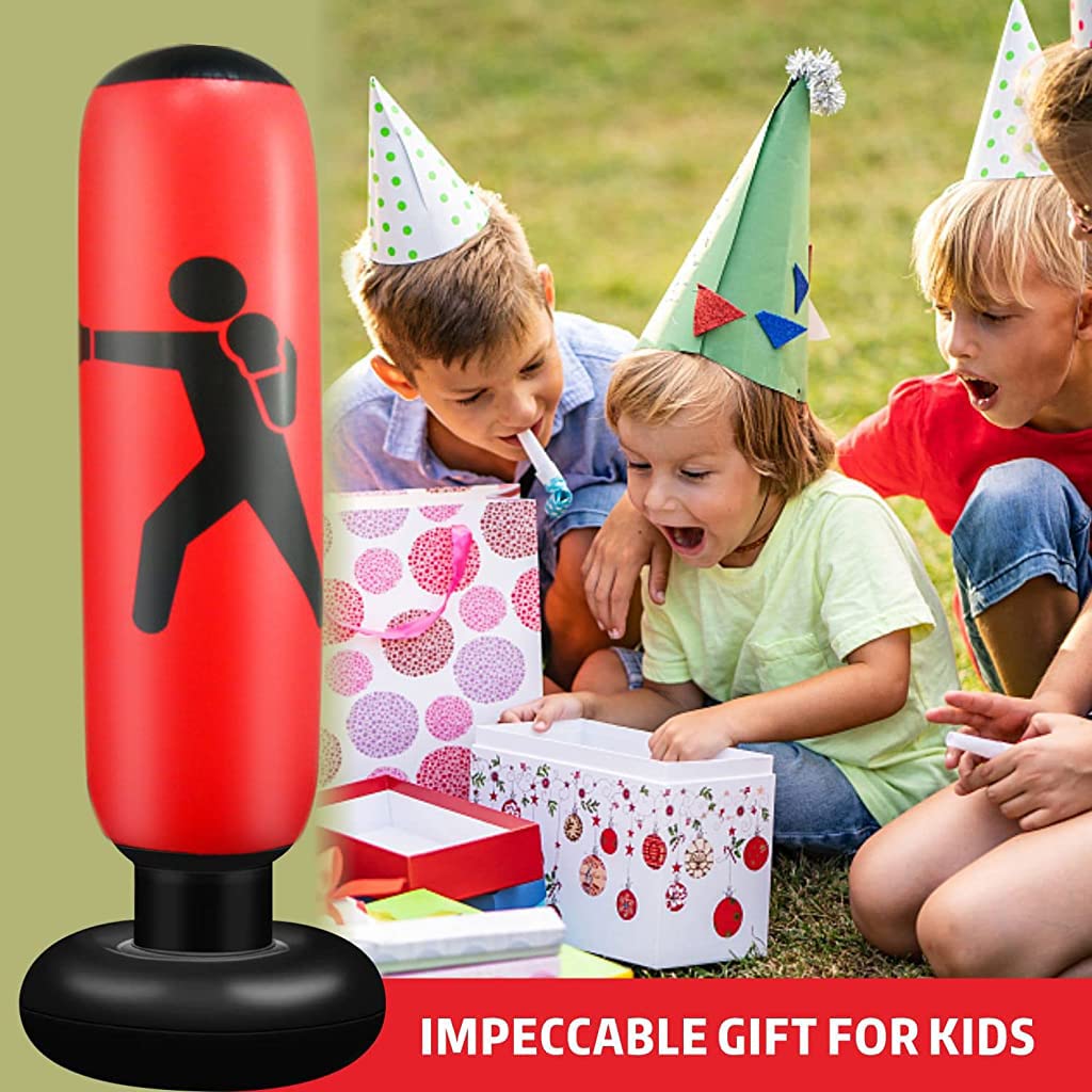 Proberos® Inflatable Punching Bag for Kids Adults, Punching Bag Karate Inflated Toy Gifts for Boys and Girls, Boxing Bag for Immediate Bounce-Back for Taekwondo, and to Relieve Pent Up Energy