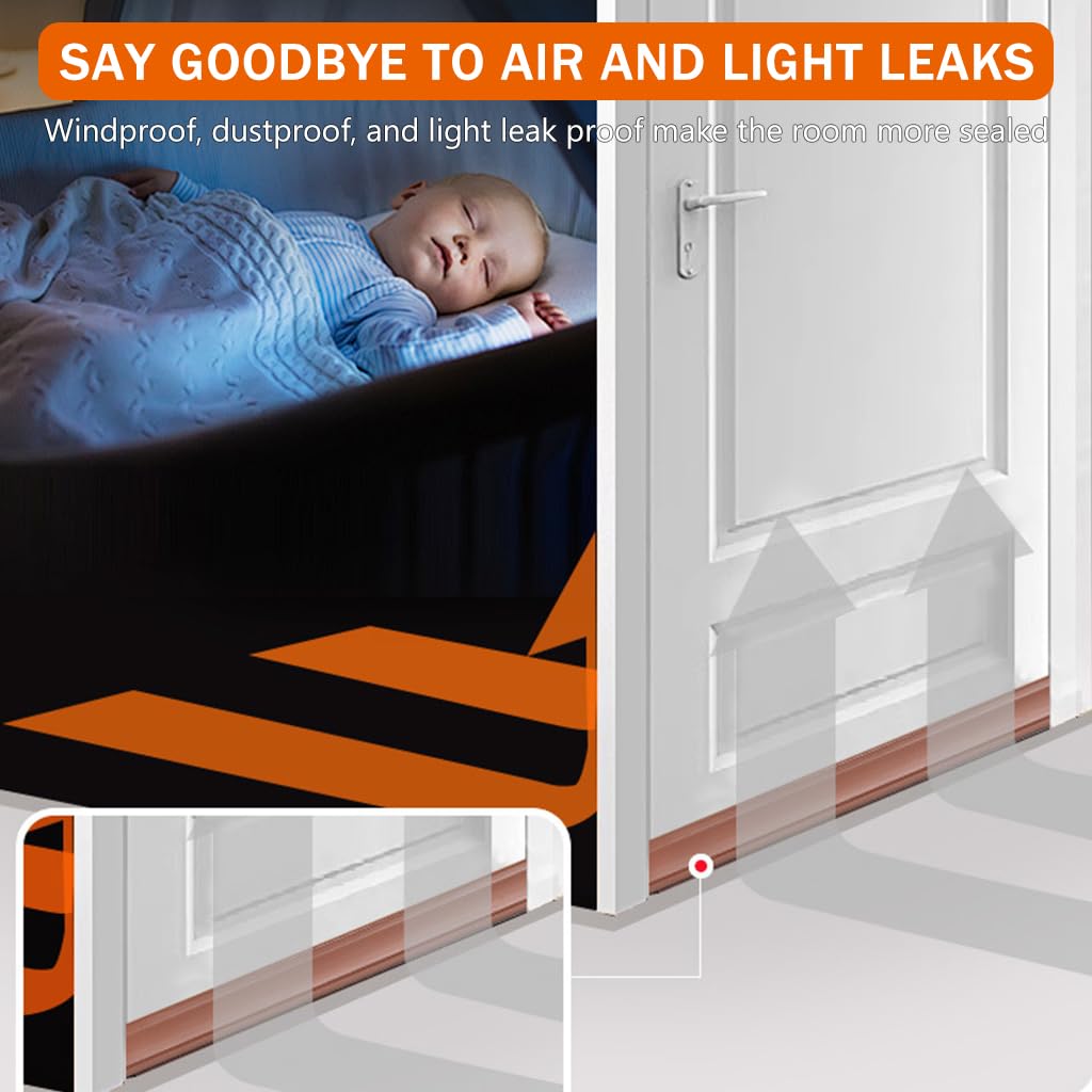 HASTHIP Door Sealers for Home and Office with Triple Layer Brush 37.7 in | Reduce Noise and Dust