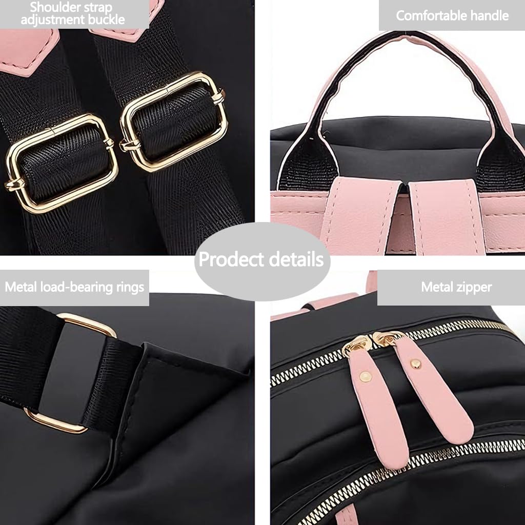 Zibuyu Backpack for Travel and College with Adjustable Straps and Multi Pockets 26x13x35cm Black