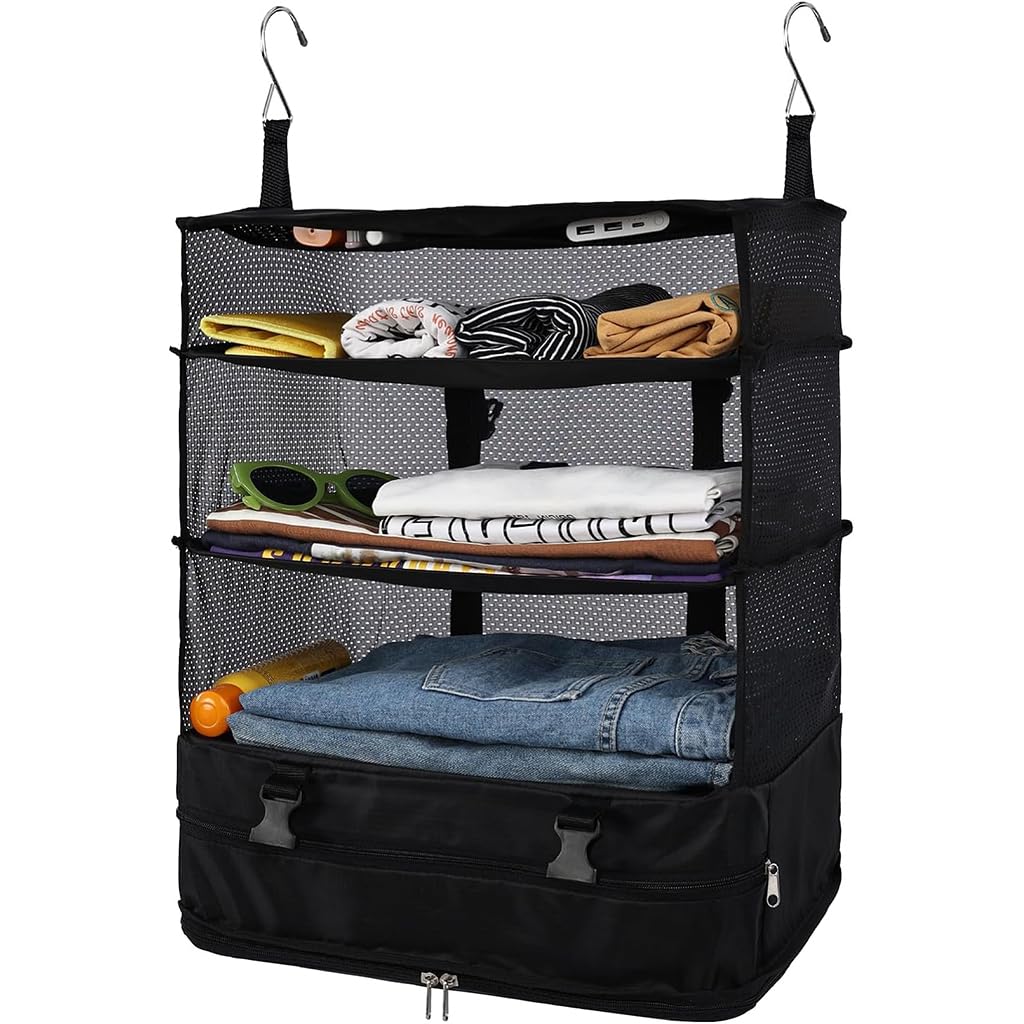 HASTHIP Wardrobe Hanging Organizer for Space Saving Storage with Folding Design | Polyester Fabric