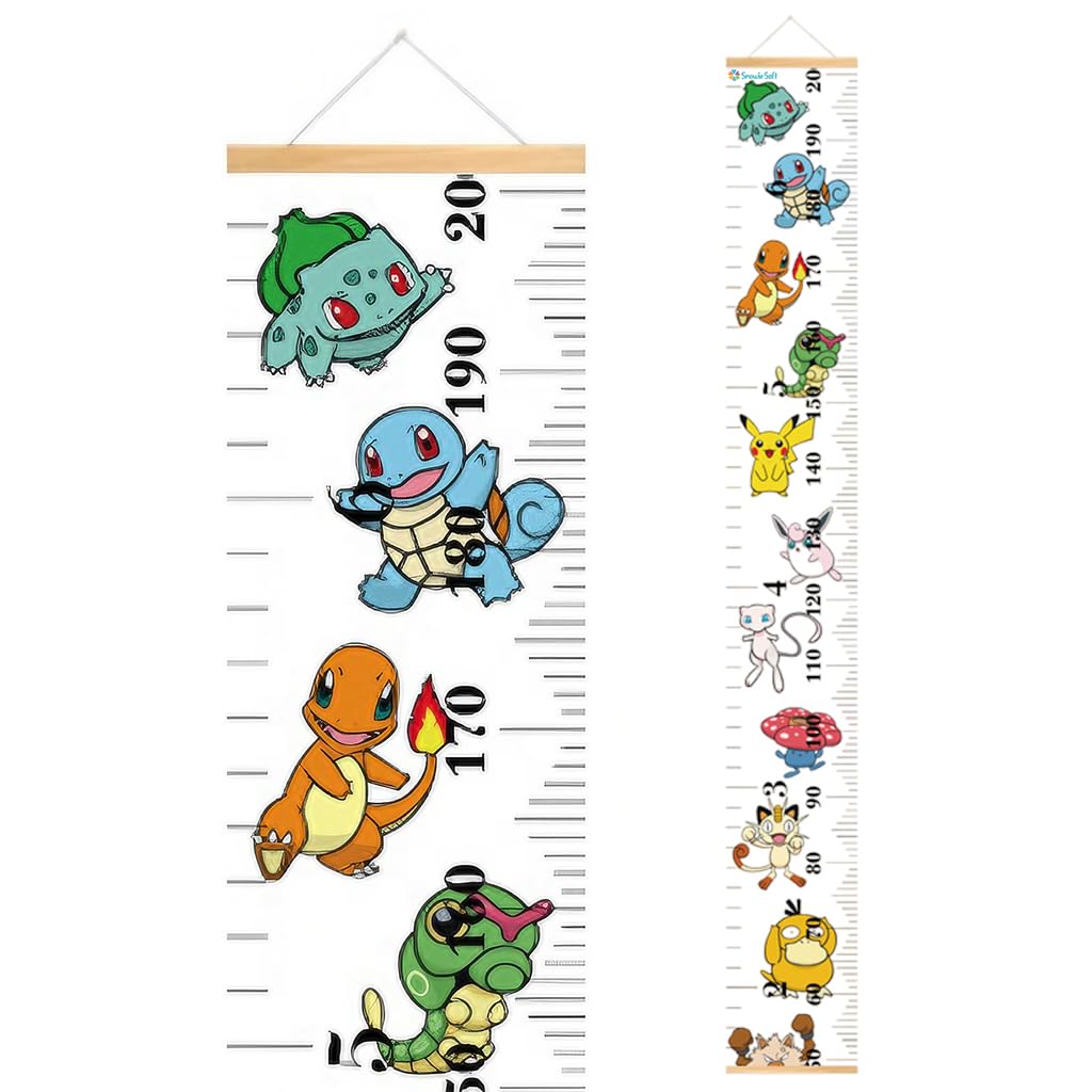 SNOWIE SOFT® Cartoon Kids Growth Chart 50-200 cm Wall Hanging Growth Chart for Kids & Teenagers Canvas Cartoon Growth Chart Waterproof Canvas Growth Chart for Kid's Room