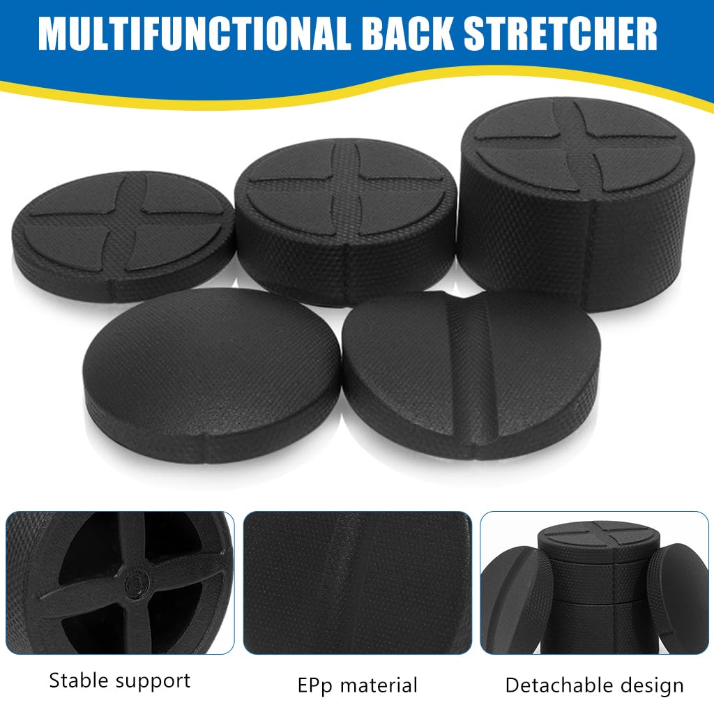 Proberos Back Stretchers Set of 5Pcs for Yoga and Spine Relief featuring Adjustable Ergonomic Pads