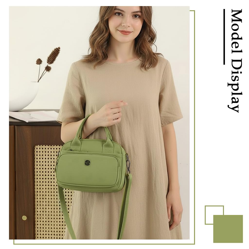 Zibuyu Mini Nylon Crossbody Bag for Women with Multi Pockets and Adjustable Strap | Lightweight Waterproof Shoulder Purse for Travel