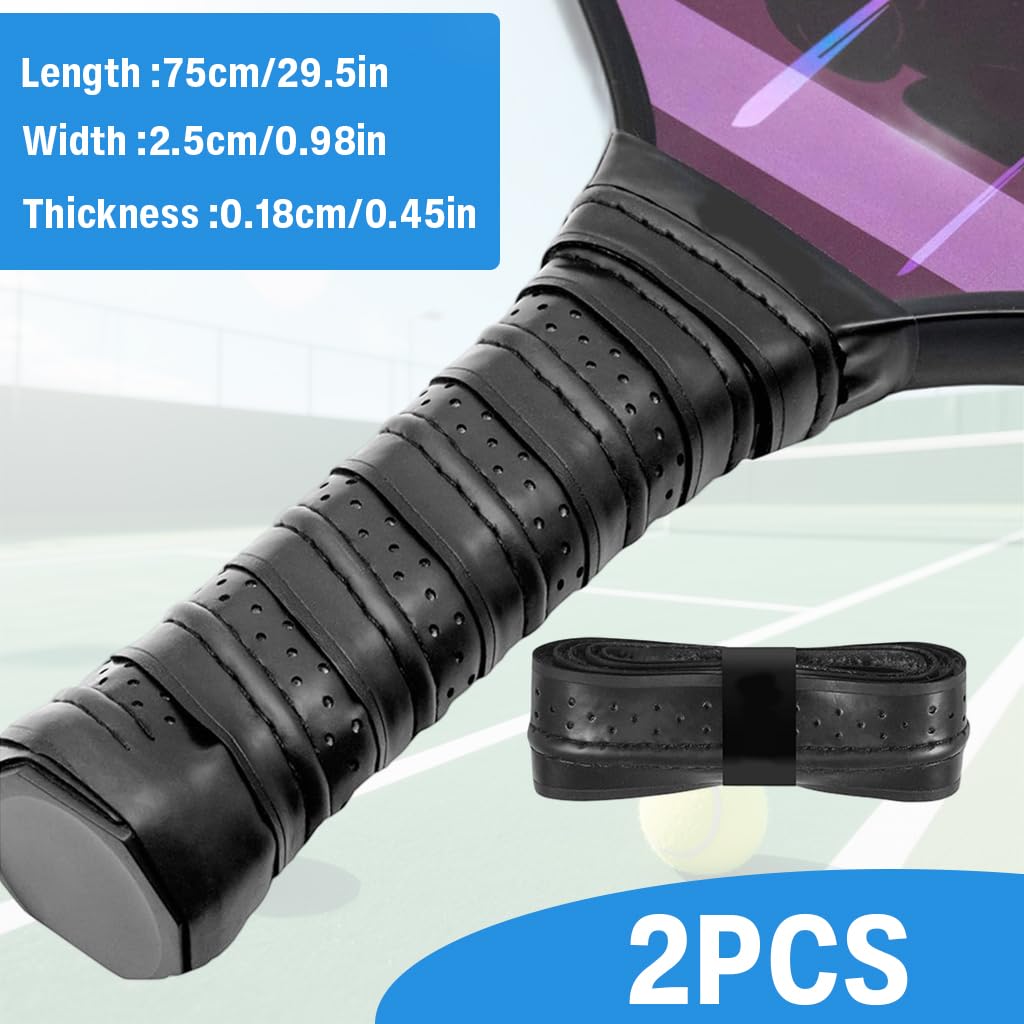 Proberos Pickleball Paddle Grip Tape 2 pcs for Tennis and Badminton featuring Non Slip PU Surface | Sweat Absorbent and Easy Replacement