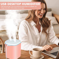 HANNEA® 2L Humidifier for Room Dual Spray Nozzle Quiet Humidifier for Room Desk Cool Mist Humidifier with 7-Color Light Ultrasonic Humidifier for Room, Office