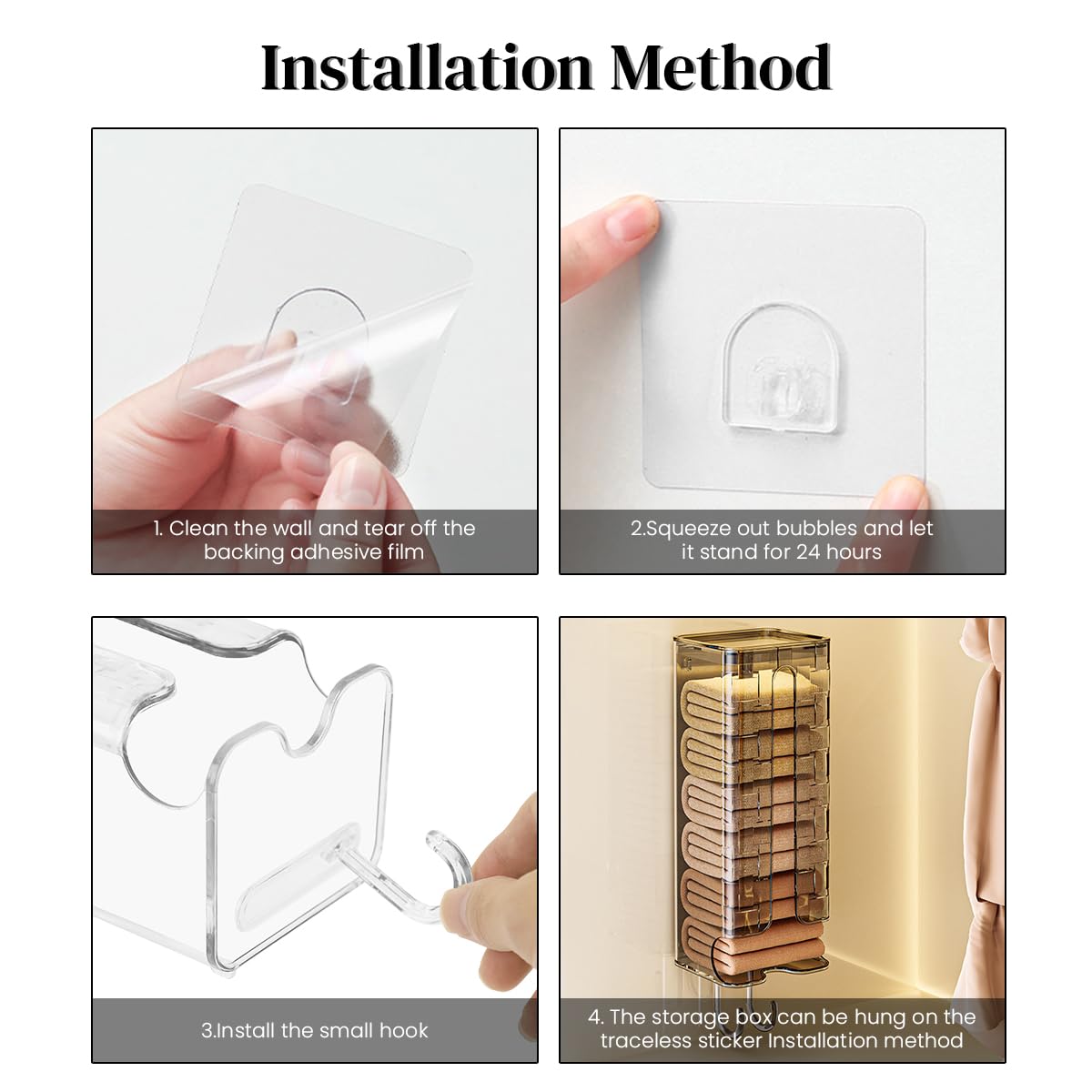 HASTHIP Wall Mount Drawer Organizer for Socks and Underwear with Hanging Storage Box 2PCS Grey