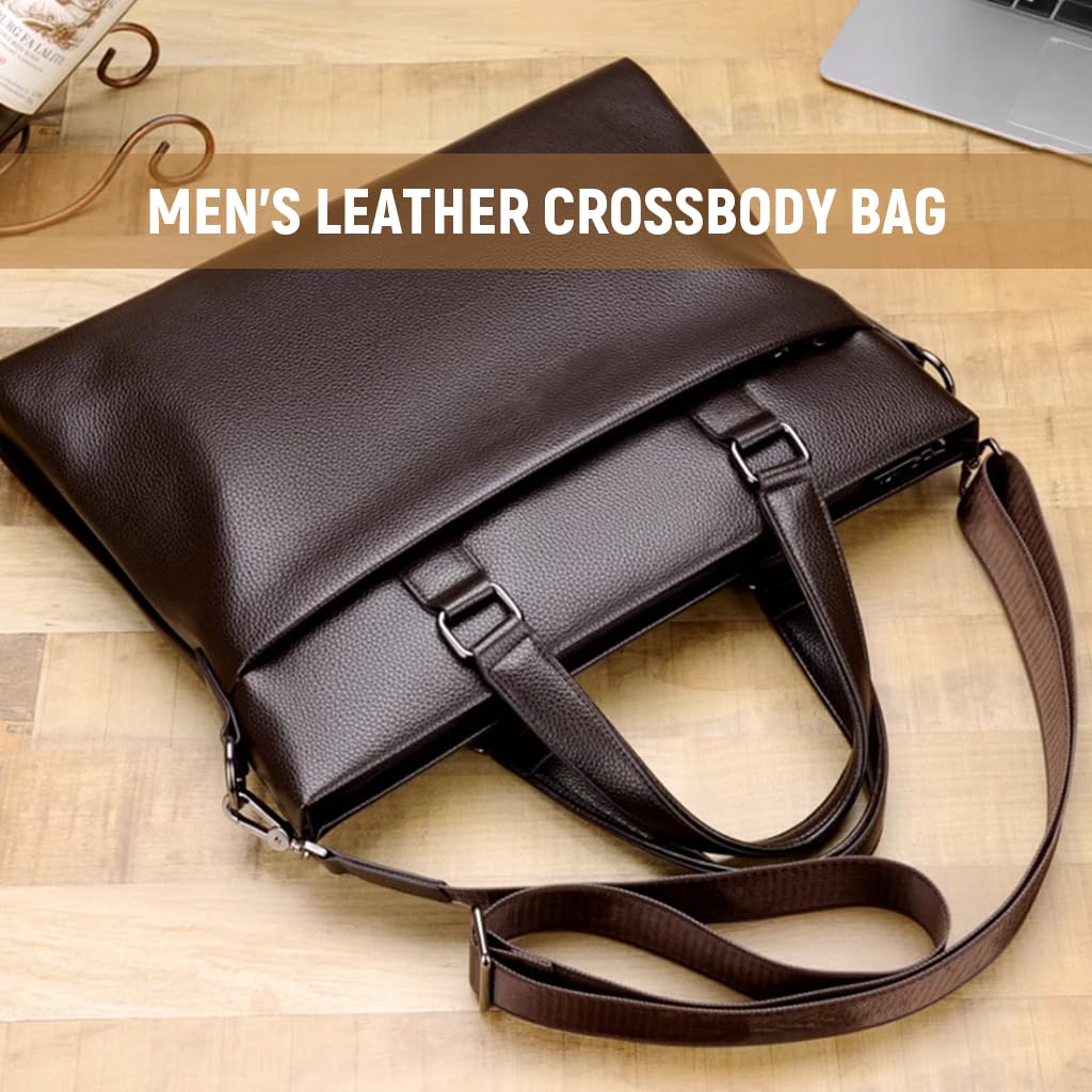 GUSTAVE Messenger Bag for Work and Travel featuring Multi Compartment Design | PU Leather 13 in Laptop Case for Men