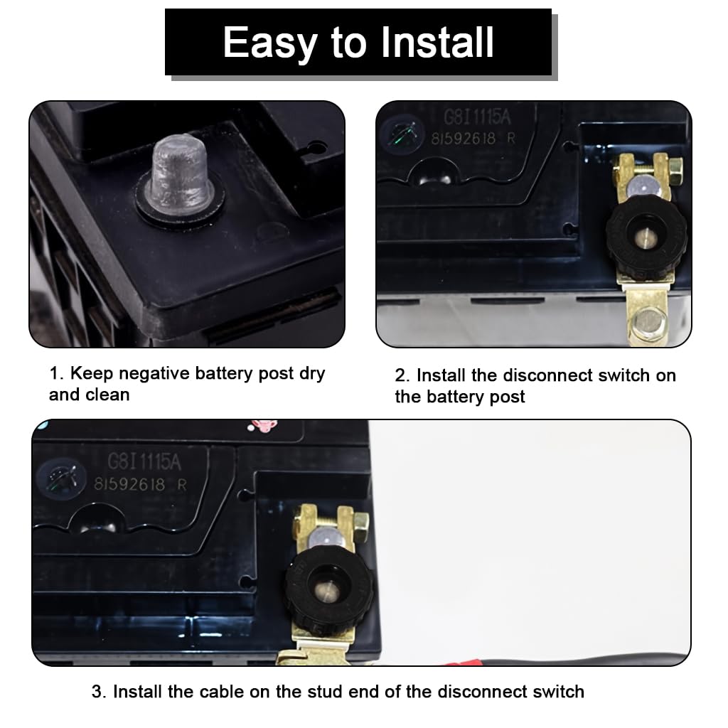 STHIRA Battery Power Switch for Car Boat and RV featuring Full Copper Build and 12–48V Range